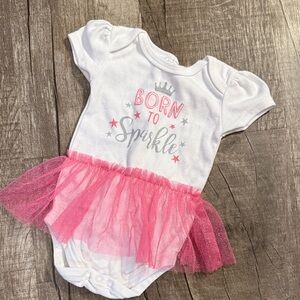 10/$10 Swiggles Pink and White Sparkle One Piece size 3-6 months